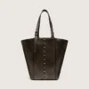 24/7 Bag North South in black distressed leather with adjustable handles