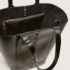 24/7 Bag North South in black distressed leather with adjustable handles