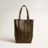 24/7 Bag North South in black distressed leather with adjustable handles