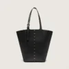 24/7 Bag North South in black leather with adjustable handles