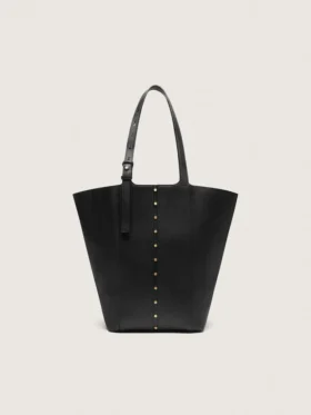 24/7 Bag North South in black leather with adjustable handles