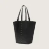 24/7 Bag North South in black leather with adjustable handles