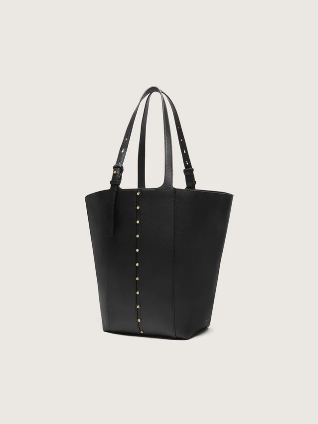 24/7 Bag North South in black leather with adjustable handles