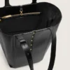 24/7 Bag North South in black leather with adjustable handles