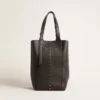 24/7 Bag North South in black leather with adjustable handles
