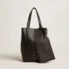 24/7 Bag North South in black leather with adjustable handles