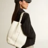 24/7 Bag North South in butter-colored leather with adjustable handles