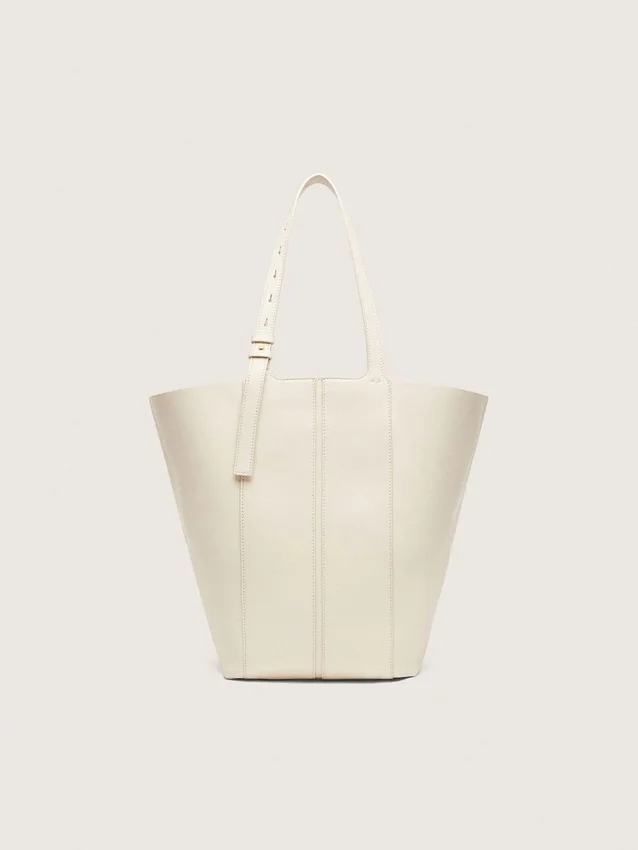24/7 Bag North South in butter-colored leather with adjustable handles