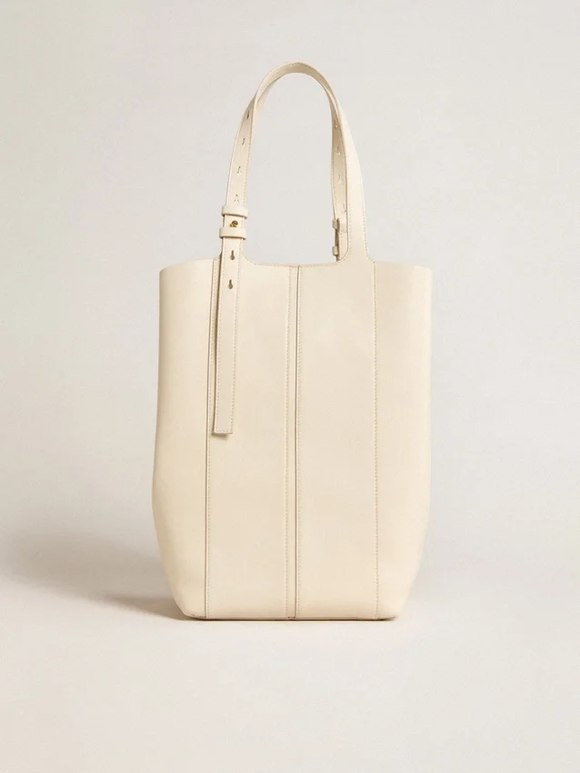 24/7 Bag North South in butter-colored leather with adjustable handles