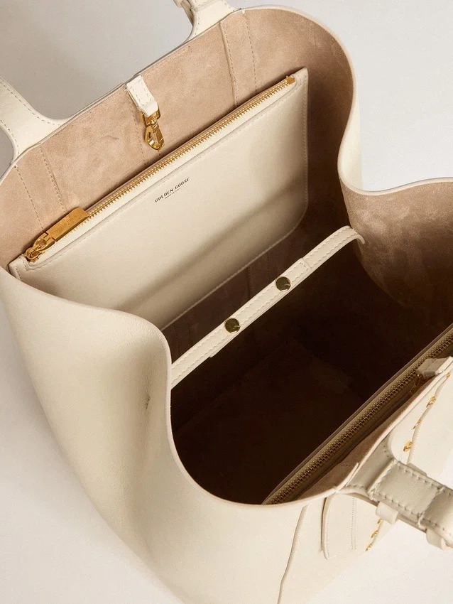 24/7 Bag North South in butter-colored leather with adjustable handles