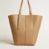 24/7 Bag North South in cappuccino-colored leather with adjustable handles