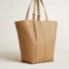 24/7 Bag North South in cappuccino-colored leather with adjustable handles