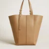 24/7 Bag North South in cappuccino-colored leather with adjustable handles