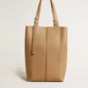 24/7 Bag North South in cappuccino-colored leather with adjustable handles