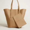 24/7 Bag North South in cappuccino-colored leather with adjustable handles