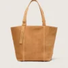 24/7 East West Bag in camel-colored suede with fringes