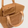 24/7 East West Bag in camel-colored suede with fringes
