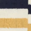 Aged-white socks with distressed details and two-tone stripes