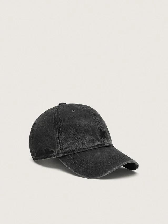 Anthracite baseball cap with tone-on-tone embroidered star