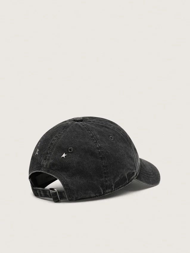 Anthracite baseball cap with tone-on-tone embroidered star