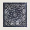 Anthracite gray scarf with paisley print