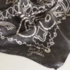 Anthracite gray scarf with paisley print