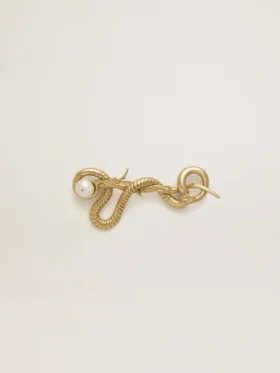Antique gold snake-shaped pin