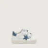 Baby Old School in white leather with denim-blue suede star