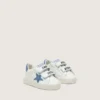 Baby Old School in white leather with denim-blue suede star