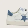 Baby Old School in white leather with denim-blue suede star