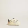 Baby School in nappa leather with musical print and white suede star