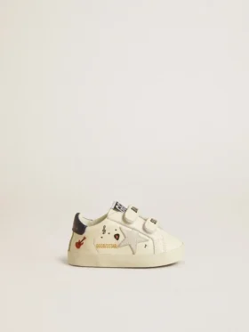 Baby School in nappa leather with musical print and white suede star