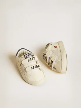 Baby School in nappa leather with musical print and white suede star