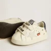 Baby School in nappa leather with musical print and white suede star