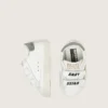 Baby School in nappa with beige suede star and mascot print