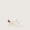 Baby School in velvet with white suede star and burgundy leather heel tab
