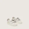 Baby School in velvet with white suede star and burgundy leather heel tab