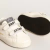 Baby School set in white nappa leather with pink leather heel tab