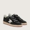 Ball Star in black suede with white star and Swarovski crystals