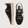 Ball Star in black suede with white star and Swarovski crystals