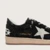 Ball Star in black suede with white star and Swarovski crystals