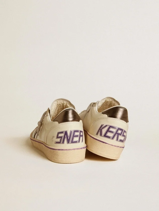 Ball Star in mesh and leather with metallic leather star and heel tab