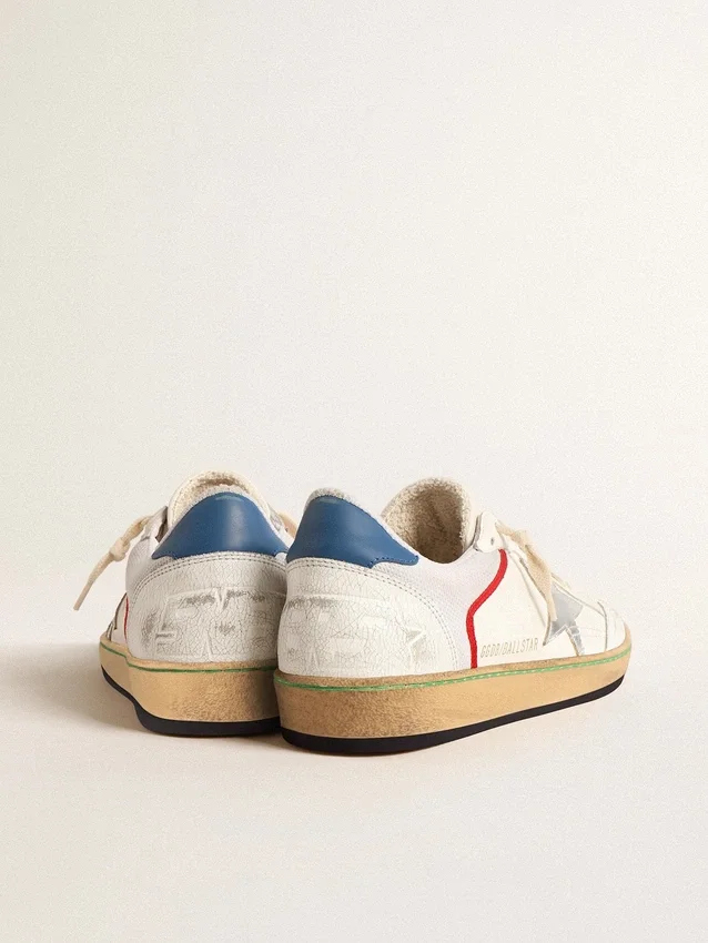Ball Star in nappa and mesh with silver metallic leather star
