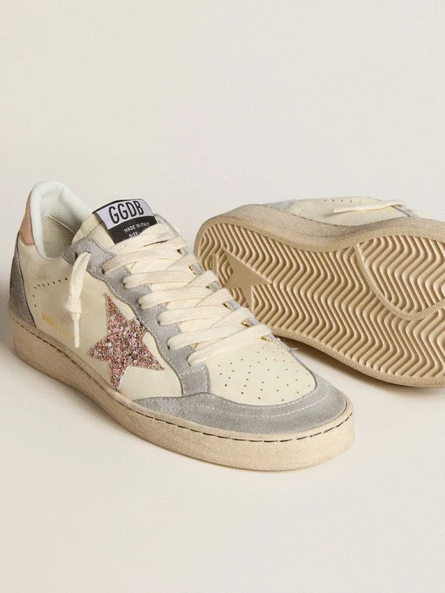 Ball Star in nappa with glitter star and metallic heel tab