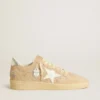 Ball Star in suede and Swarovski crystals with leather star and metallic heel tab