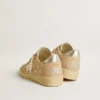 Ball Star in suede and Swarovski crystals with leather star and metallic heel tab