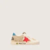 Ball Star Junior in beige suede with red star and light blue heel tab