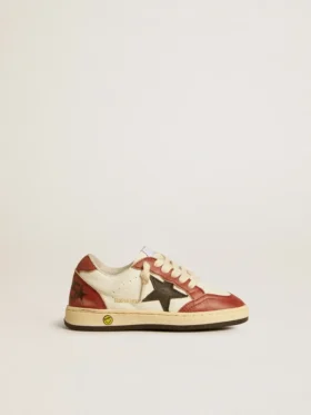 Ball Star Junior in nappa with black star and red leather inserts