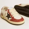 Ball Star Junior in nappa with black star and red leather inserts