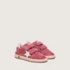 Ball Star Junior in red suede with white leather star and metallic silver heel tab